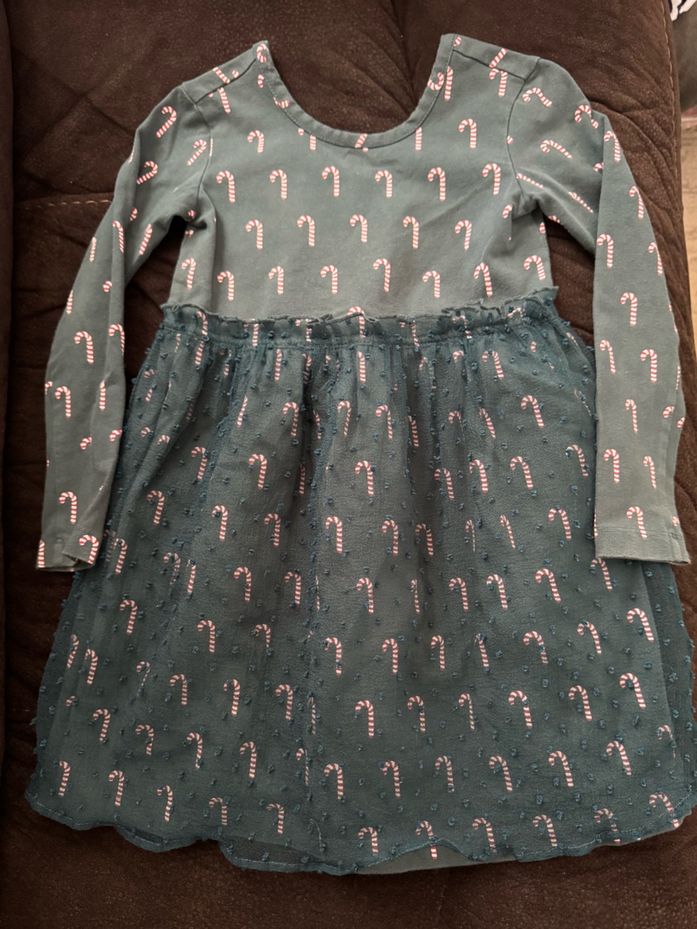 Hanna Andersson Teal Candy Cane Dress